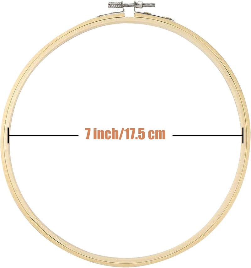 Norwex 12 Pieces 7 Inch Embroidery Hoops Adjustable Wooden Circle Cross Stitch Hoop Ring for Art Craft Handy Sewing and Embroidery Crafts - Image 2